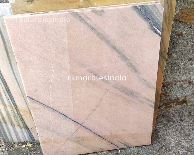 Pink marble tiles