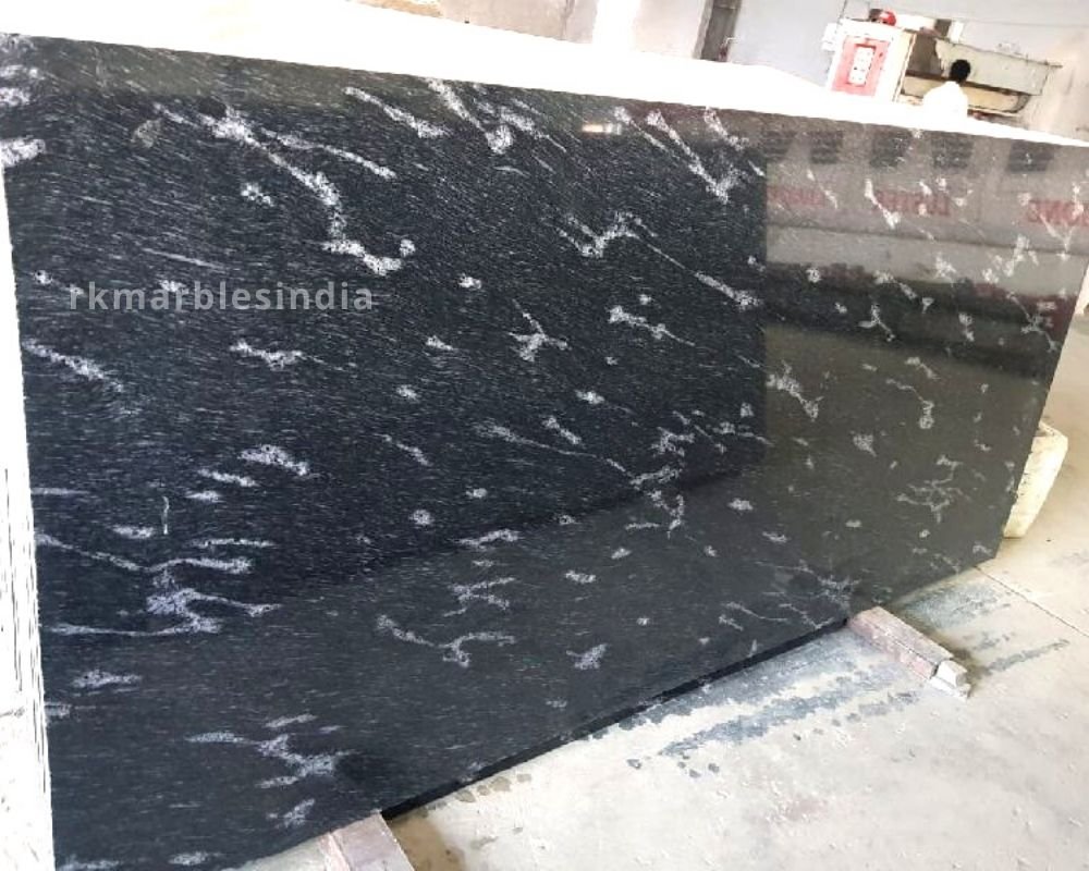 black granite flooring