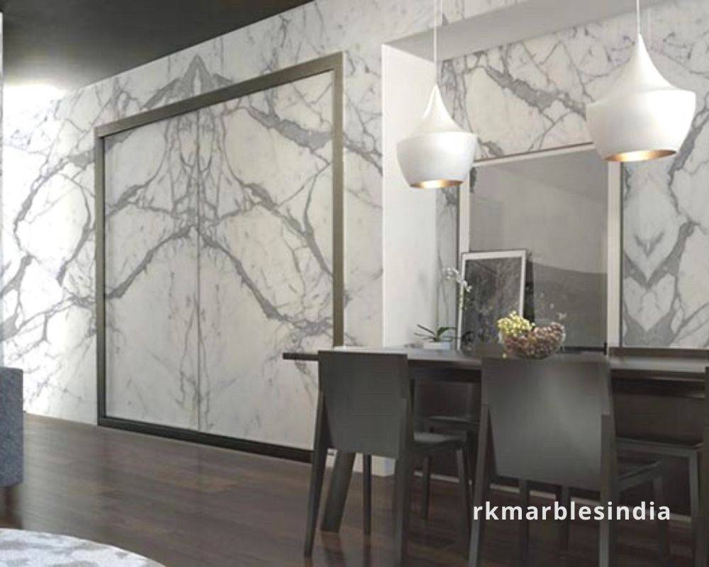 White Marble Bedroom Wall